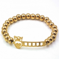 Stainless steel beaded elastic cord bracelet wholesale