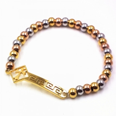 Stainless steel beaded elastic cord bracelet wholesale
