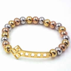 Stainless steel beaded elastic cord bracelet wholesale