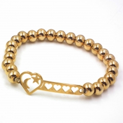 Stainless steel beaded elastic cord bracelet wholesale
