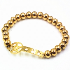 Stainless steel beaded elastic cord bracelet wholesale