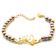 Stainless steel women's jewelry beaded bracelet wholesale