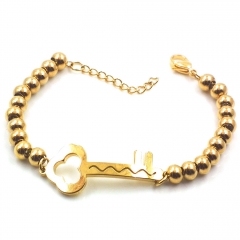 Stainless steel women's jewelry beaded bracelet wholesale