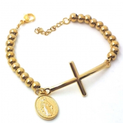 Stainless steel women's jewelry beaded bracelet wholesale