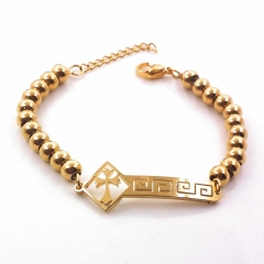 Stainless steel women's jewelry beaded bracelet wholesale