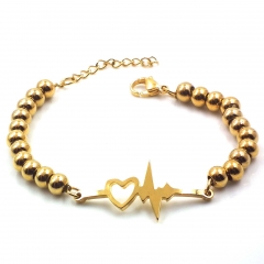 Stainless steel women's jewelry beaded bracelet wholesale