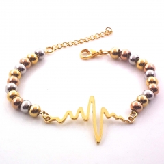 Stainless steel women's jewelry beaded bracelet wholesale