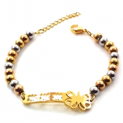 Stainless steel women's jewelry beaded bracelet wholesale