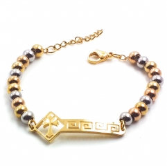 Stainless steel women's jewelry beaded bracelet wholesale