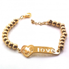 Stainless steel women's jewelry beaded bracelet wholesale