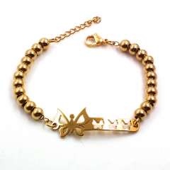 Stainless steel women's jewelry beaded bracelet wholesale