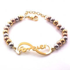 Stainless steel women's jewelry beaded bracelet wholesale