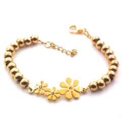 Stainless steel women's jewelry beaded bracelet wholesale