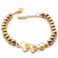 Stainless steel women's jewelry beaded bracelet wholesale