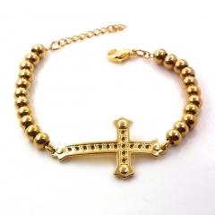 Stainless steel women's jewelry beaded bracelet wholesale