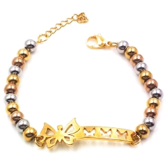 Stainless steel women's jewelry beaded bracelet wholesale