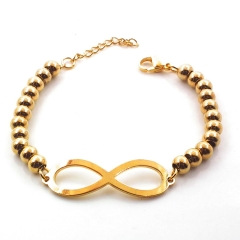 Stainless steel women's jewelry beaded bracelet wholesale