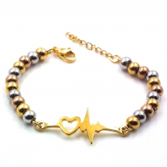 Stainless steel women's jewelry beaded bracelet wholesale
