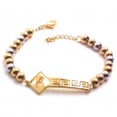 Stainless steel women's jewelry beaded bracelet wholesale