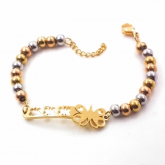 Stainless steel women's jewelry beaded bracelet wholesale