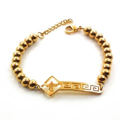 Stainless steel women's jewelry beaded bracelet wholesale