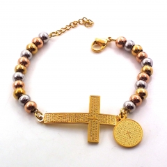 Stainless steel women's jewelry beaded bracelet wholesale