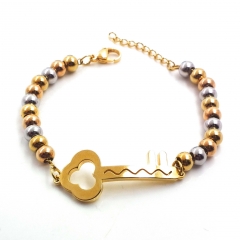 Stainless steel women's jewelry beaded bracelet wholesale