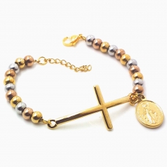 Stainless steel women's jewelry beaded bracelet wholesale