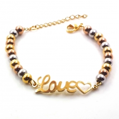 Stainless steel women's jewelry beaded bracelet wholesale