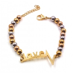 Stainless steel women's jewelry beaded bracelet wholesale