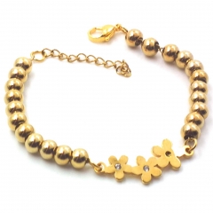 Stainless steel women's jewelry beaded bracelet wholesale