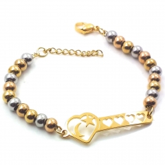 Stainless steel women's jewelry beaded bracelet wholesale