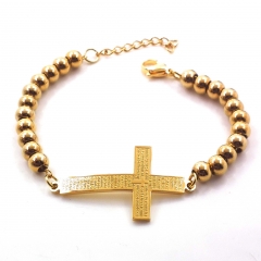Stainless steel women's jewelry beaded bracelet wholesale