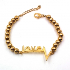 Stainless steel women's jewelry beaded bracelet wholesale