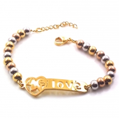 Stainless steel women's jewelry beaded bracelet wholesale
