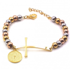 Stainless steel women's jewelry beaded bracelet wholesale