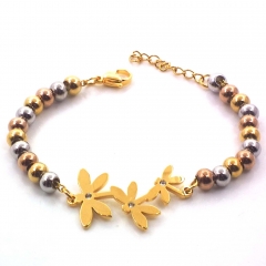 Stainless steel women's jewelry beaded bracelet wholesale