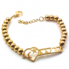 Stainless steel women's jewelry beaded bracelet wholesale