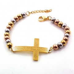 Stainless steel women's jewelry beaded bracelet wholesale