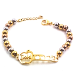 Stainless steel women's jewelry beaded bracelet wholesale
