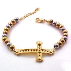 Stainless steel women's jewelry beaded bracelet wholesale