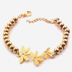 Stainless steel women's jewelry beaded bracelet wholesale