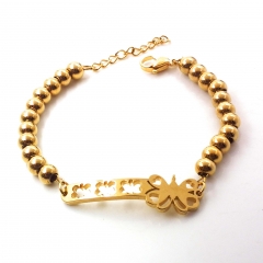 Stainless steel women's jewelry beaded bracelet wholesale