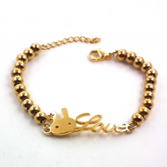 Stainless steel women's jewelry beaded bracelet wholesale