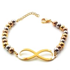 Stainless steel women's jewelry beaded bracelet wholesale