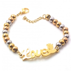 Stainless steel women's jewelry beaded bracelet wholesale