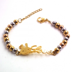Stainless steel women's jewelry beaded bracelet wholesale