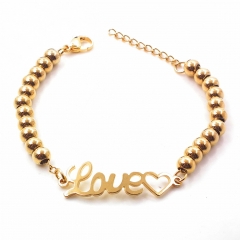 Stainless steel women's jewelry beaded bracelet wholesale