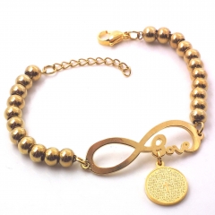 Stainless steel women's jewelry beaded bracelet wholesale