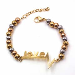 Stainless steel women's jewelry beaded bracelet wholesale